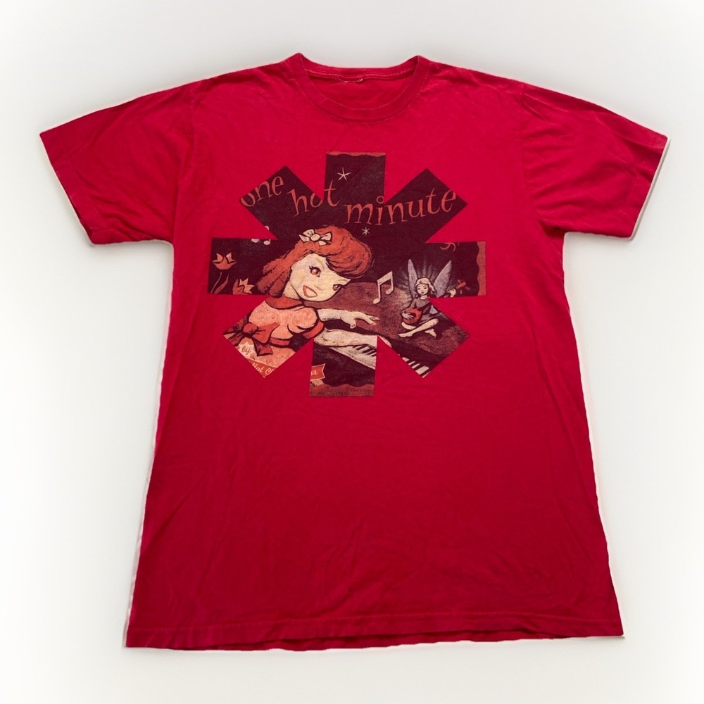 Red Hot Chili Peppers Shirt Mens L One Hot Minute Red Band Tee Y2k